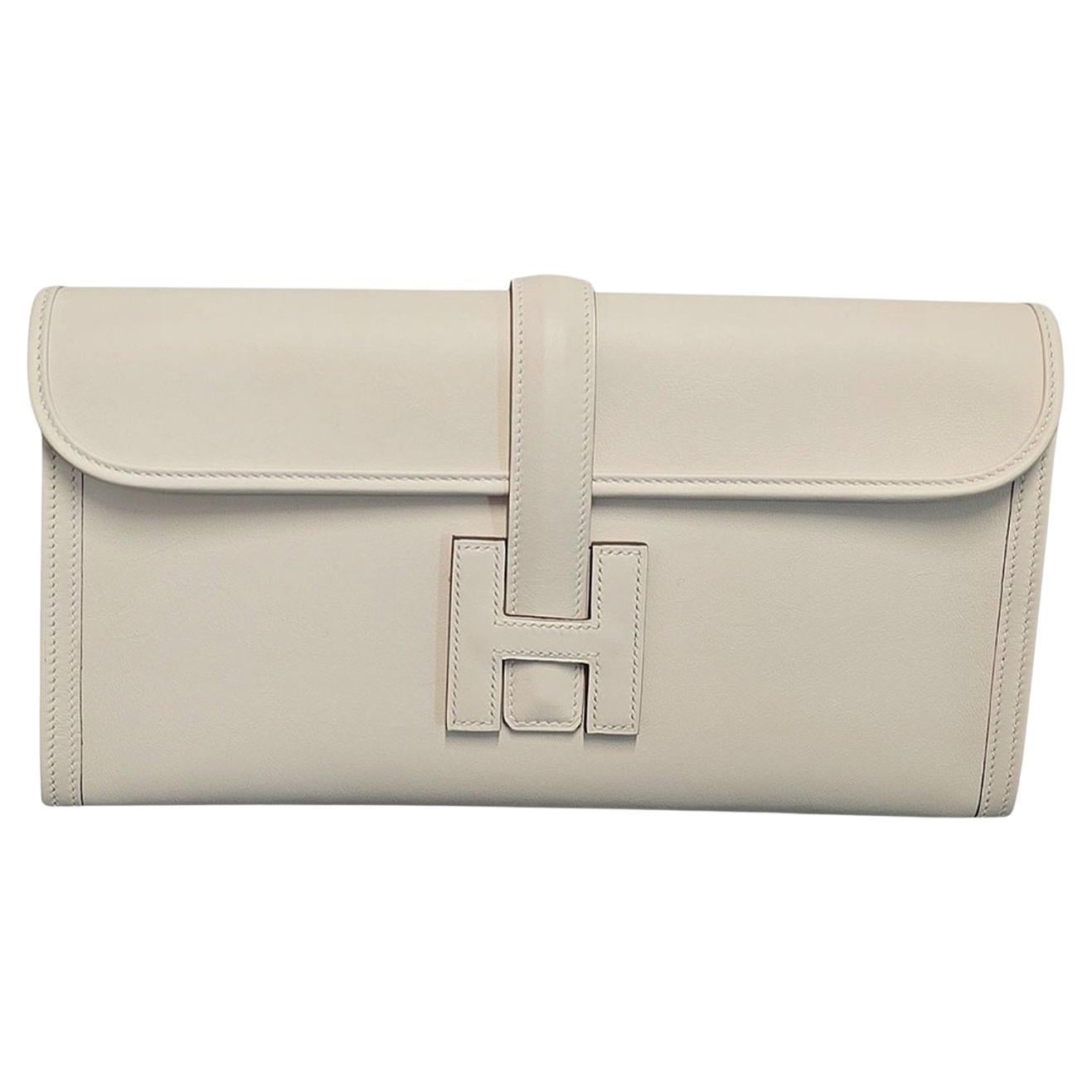 Hermès Jige Elan 29 Craie Lime Swift Verso Clutch