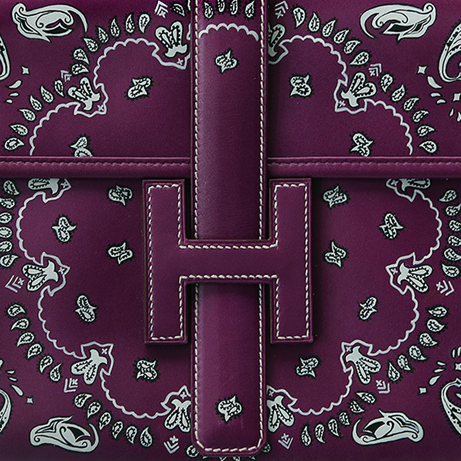 Hermès Bandana personalizzata Jige Elan PM Viola In condizioni buone in vendita a London, GB