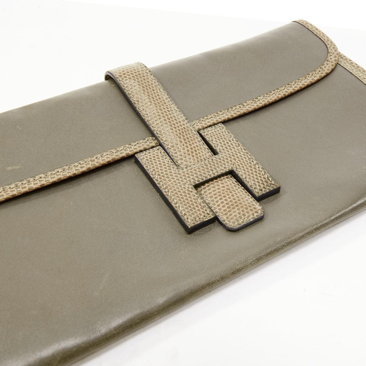 HERMES Jige Elan 29 Etan Ombre Swift scaled leather H flap flat clutch bag 2