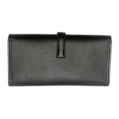 Hermès Jige Elan 29 Noir Swift Leather Clutch Bag