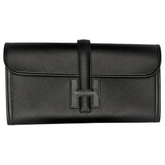 Hermès Jige Elan 29 Noir Swift Leder Clutch Tasche