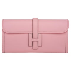 Hermès - Pochette Jige Elan 29 Rose Sakura en cuir Swift 