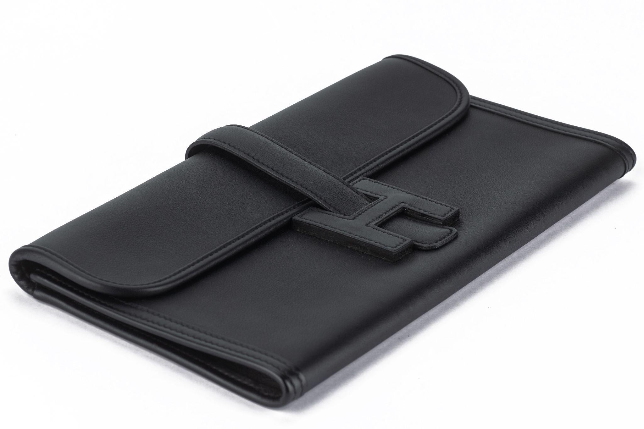Hermès Jige Elan Black Swift In Excellent Condition For Sale In West Hollywood, CA