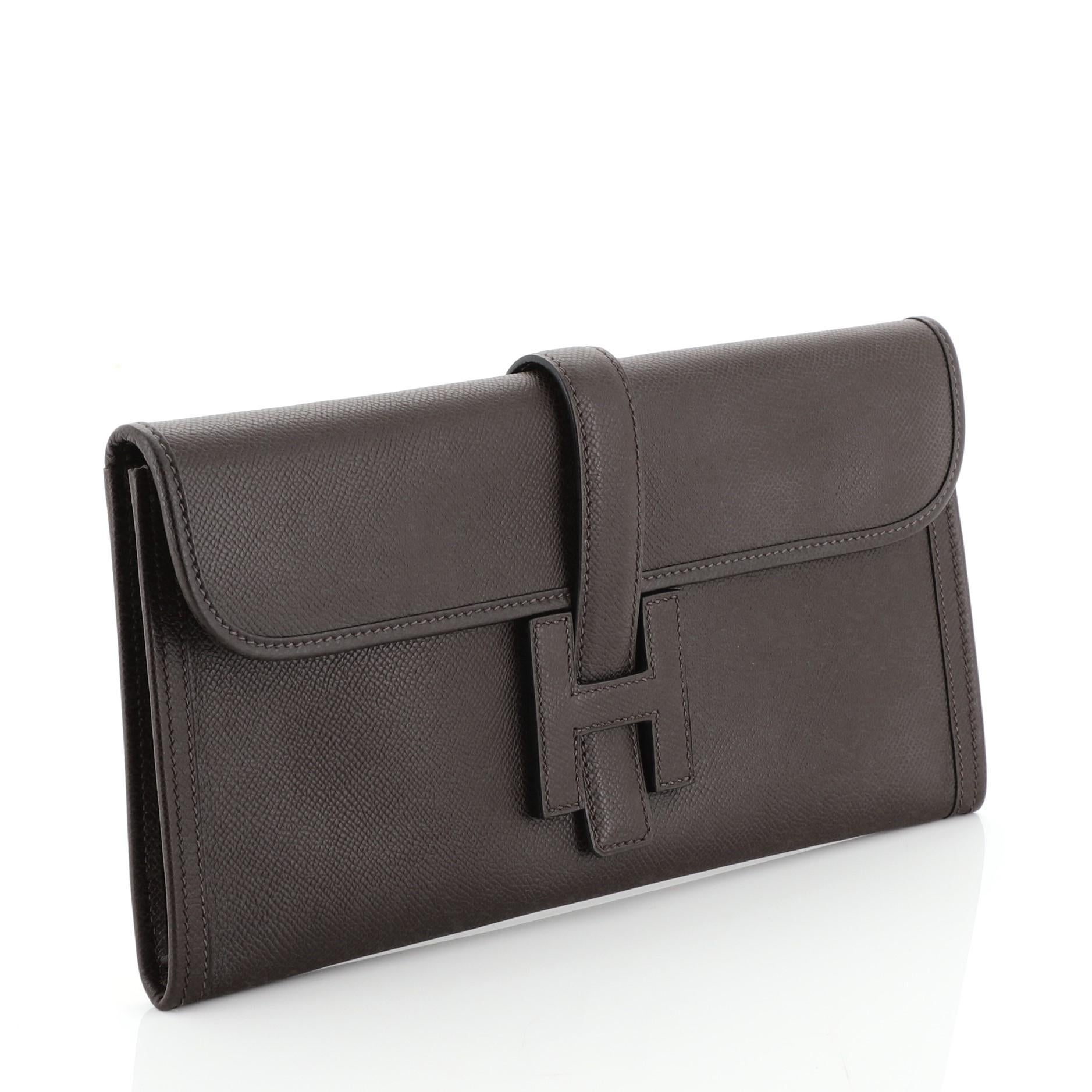 Black Hermes Jige Elan Clutch Epsom 29 