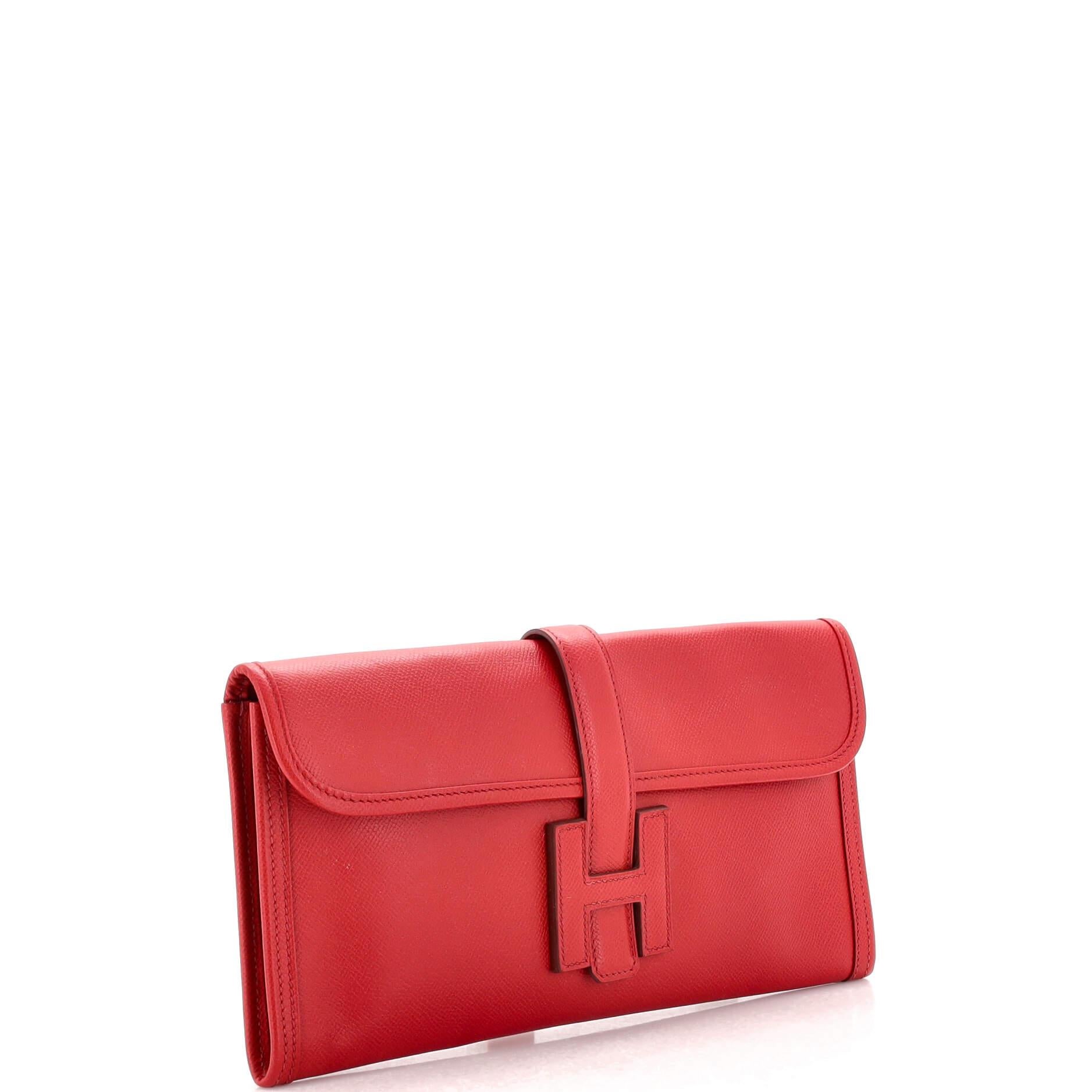Hermes Jige Elan Clutch Epsom 29 In Good Condition In NY, NY