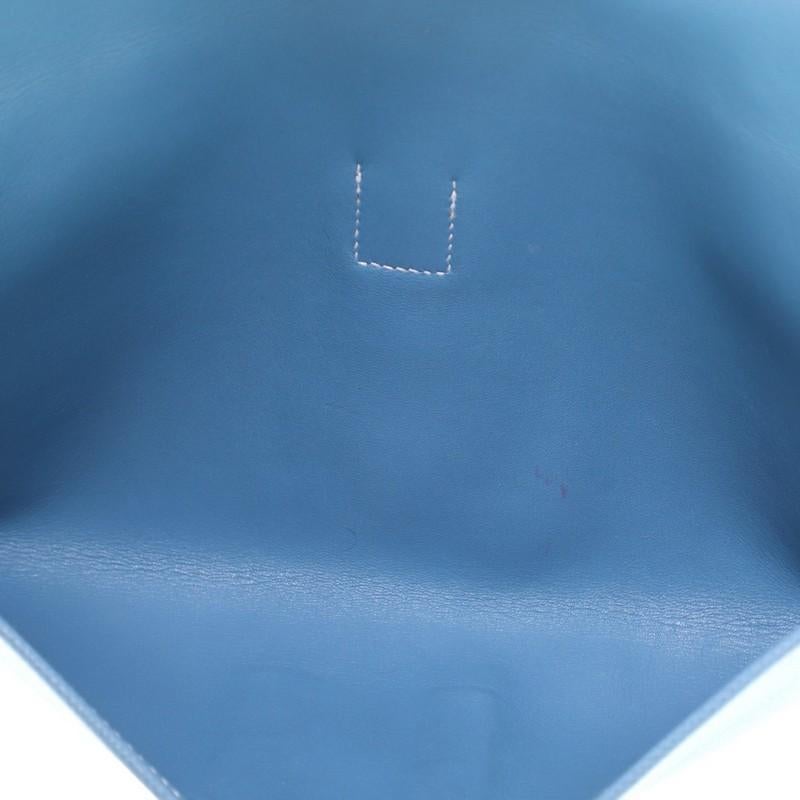 Blue Hermes Jige Elan Clutch Epsom 29