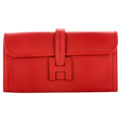 Hermès - Authenticated Jige Clutch Bag - Leather Orange Plain for Women, Very Good Condition