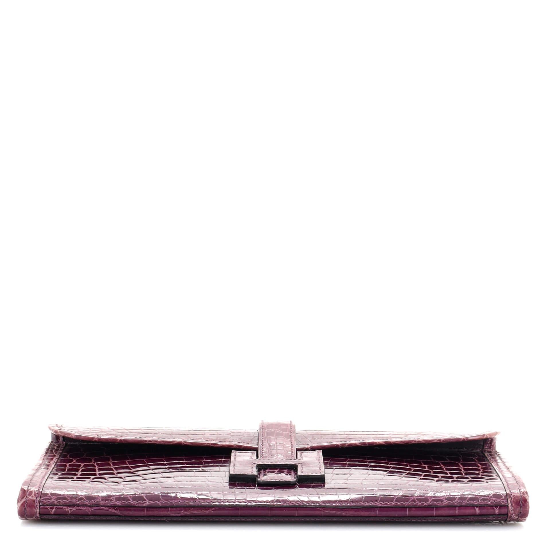 Hermes Jige Elan Clutch Shiny Niloticus Crocodile 29 at 1stDibs