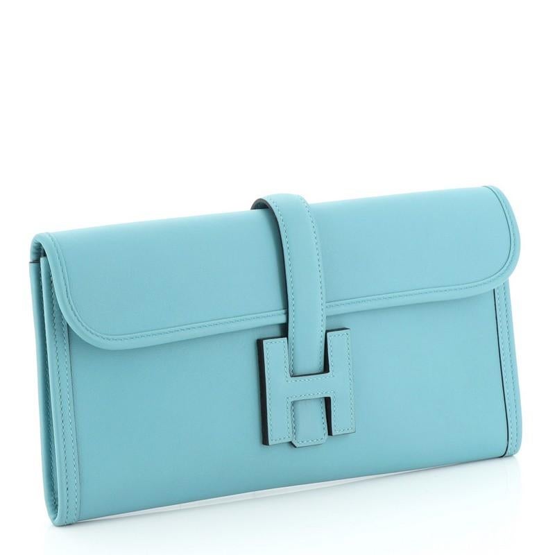 Blue Hermes Jige Elan Clutch Swift 29