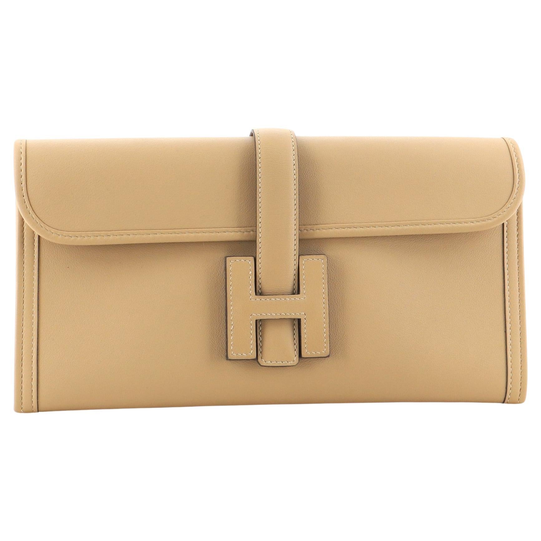 Hermes Faco Elan Clutch Purse Handbag Tri Color Lizard Skin + Mirror ...