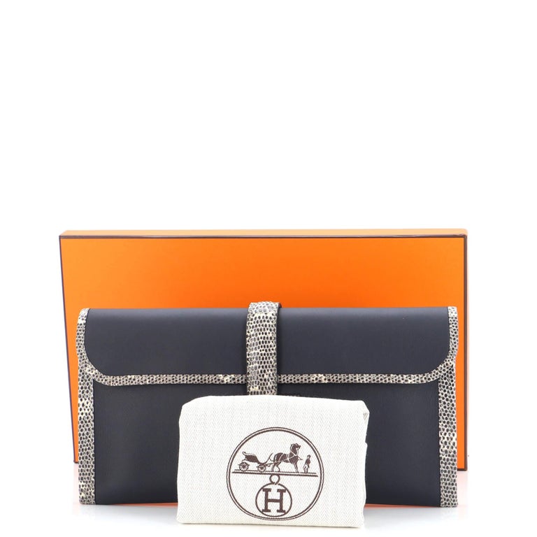 100%AUTH Hermes Pochette Jige Elan 29 Swift Clutch Etain Hand Bag Dust Bag/Box