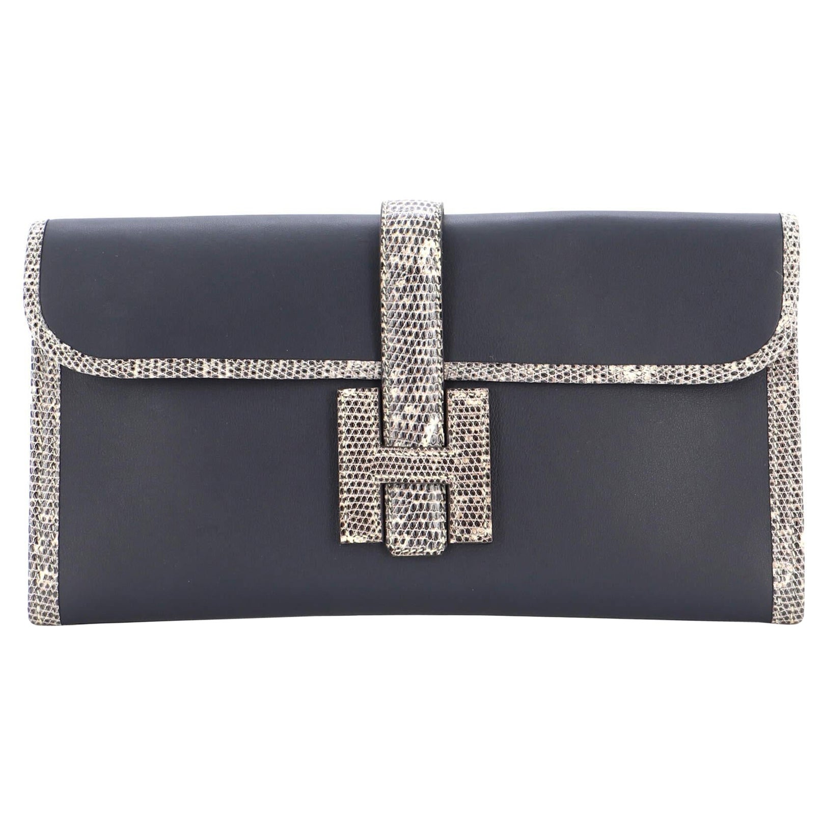 Hermes Jige Elan Clutch Swift with Lizard 29
