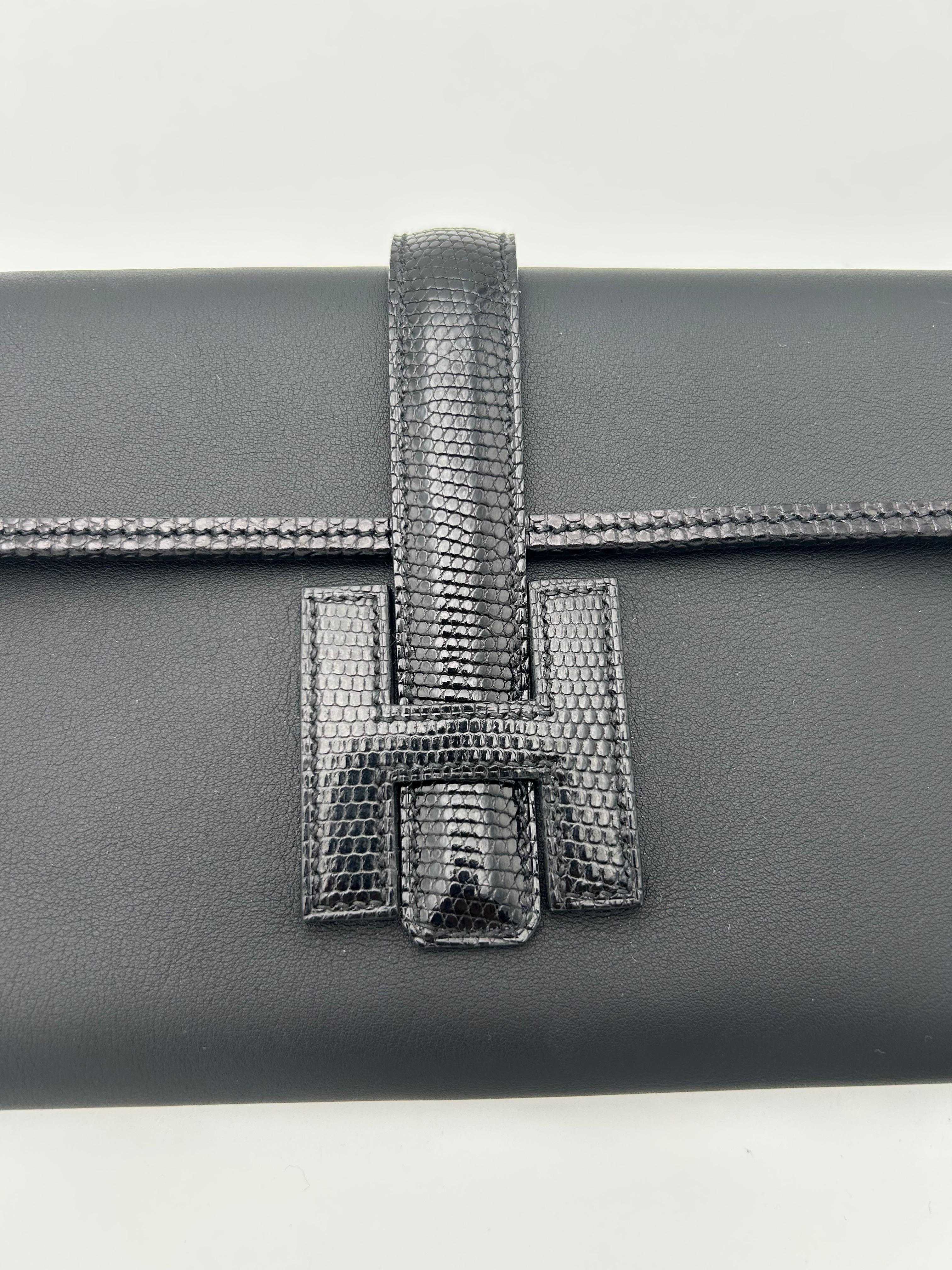 Women's or Men's Hermes Jige Elan Clutch Swift With Lizard For Sale