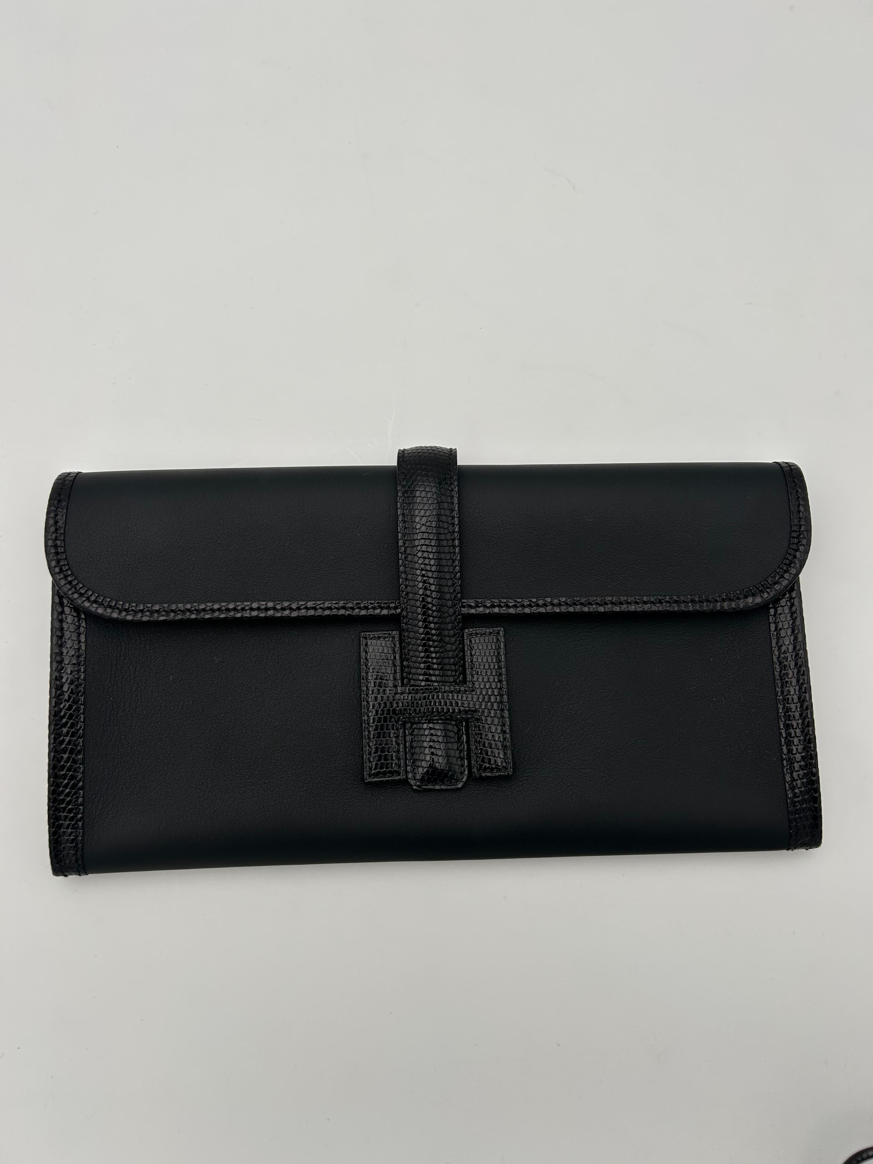 Hermes Jige Elan Clutch Swift With Lizard For Sale 1