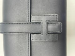 Hermès Jige Elan Leather Clutch Night Blue 29