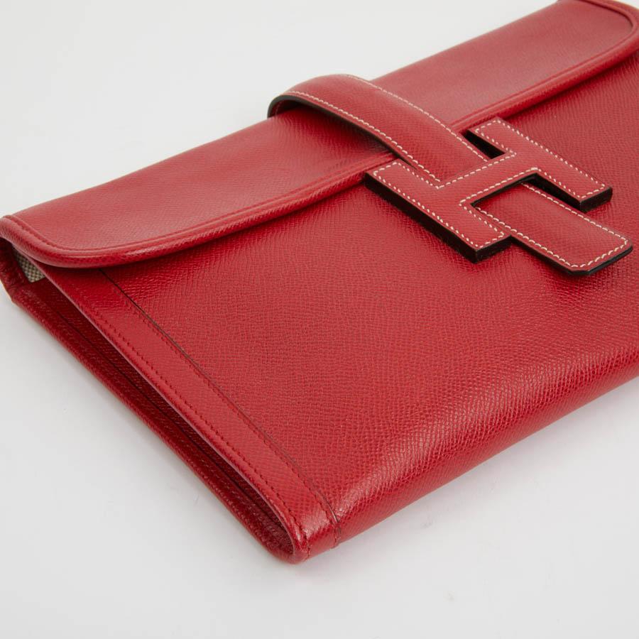 red hermes clutch