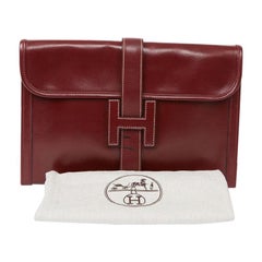 HERMES Jige Leather Box Clutch