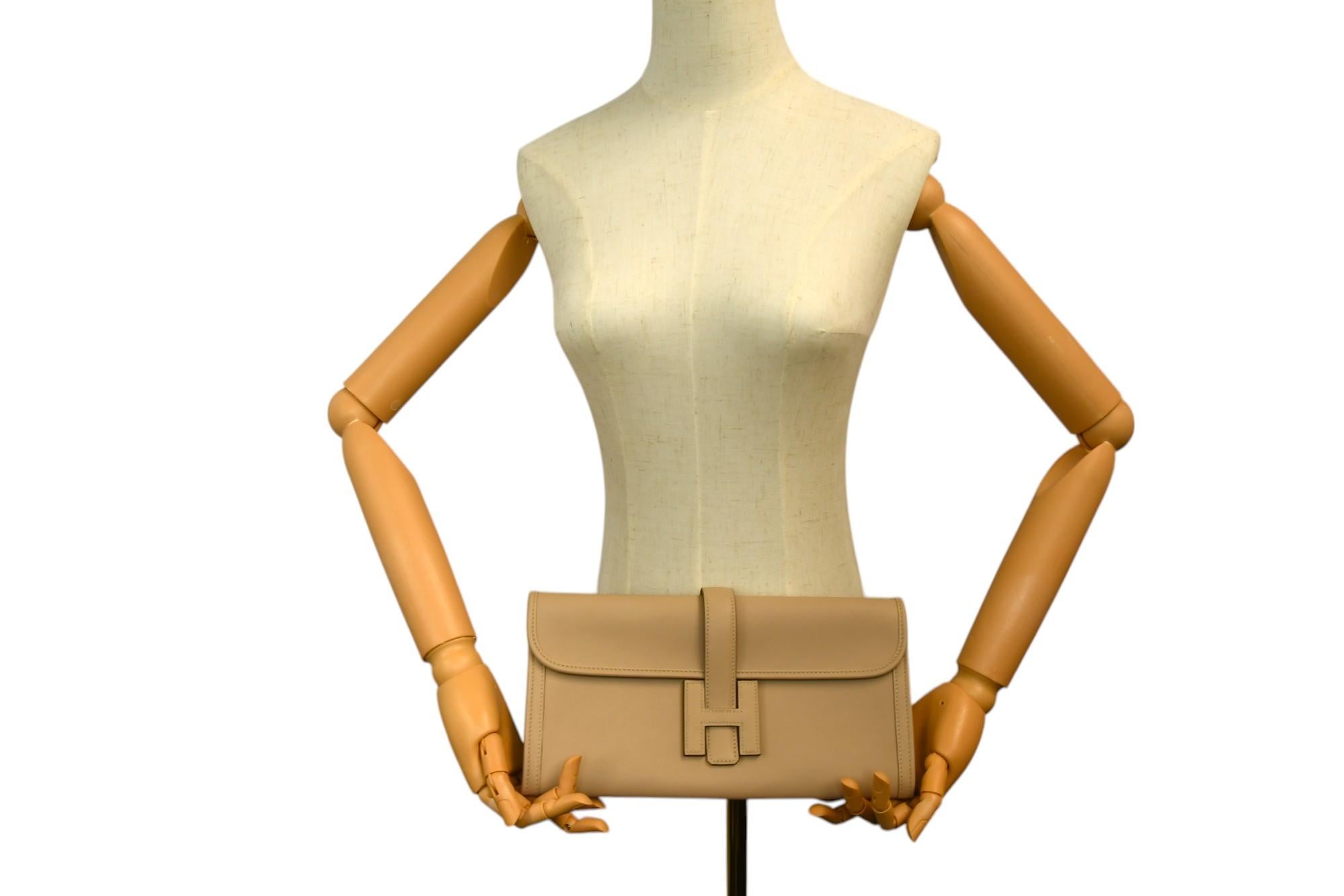 Hermès Jige PM Tabac Leder mit H-Verschluss Damen im Angebot