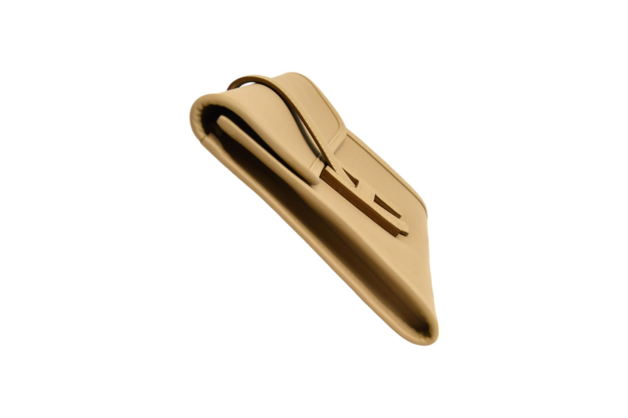 Hermès Jige PM Tabac Leder mit H-Verschluss im Angebot 1