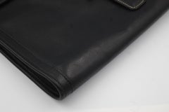 Hermes Jige XL A4 Clutch in Black Grained  Leather