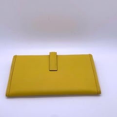 Hermes Jige21 Duo Verso Long Wallet Yellow Leather Clutch Bag 2019