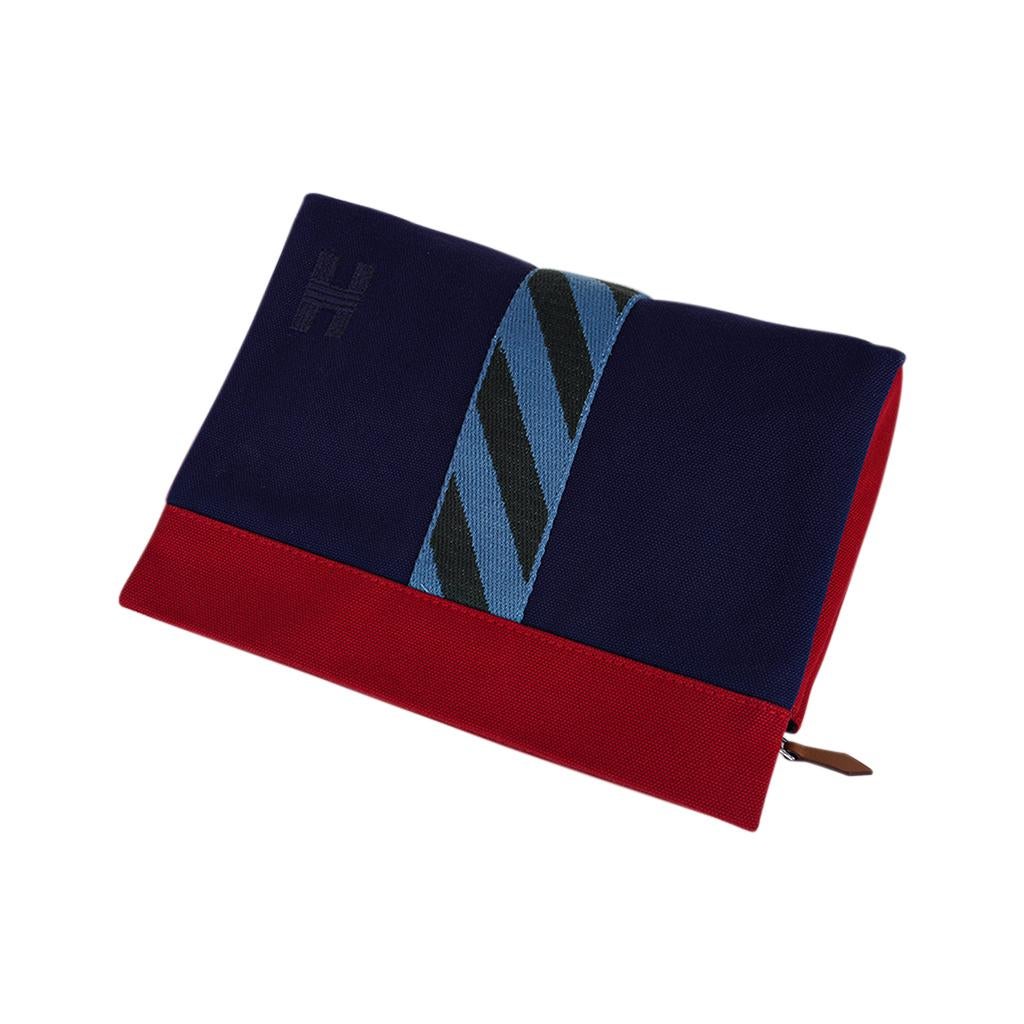 Petit modèle Jimetou d'Hermès bleu marine/rouge Unisexe en vente