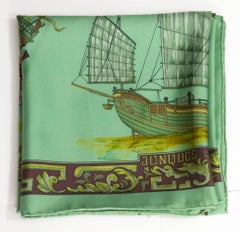 Hermes Jonques Et Sampans by F. de la Perriere Silk Scarf