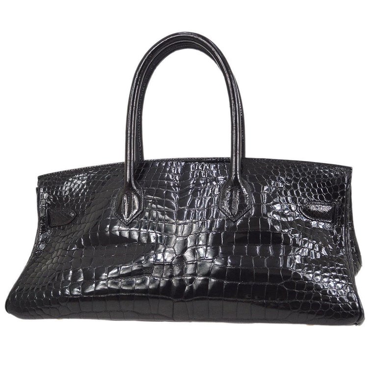 Hermès Shiny Porosus Crocodile Birkin 40 - Brown Handle Bags, Handbags -  HER513490