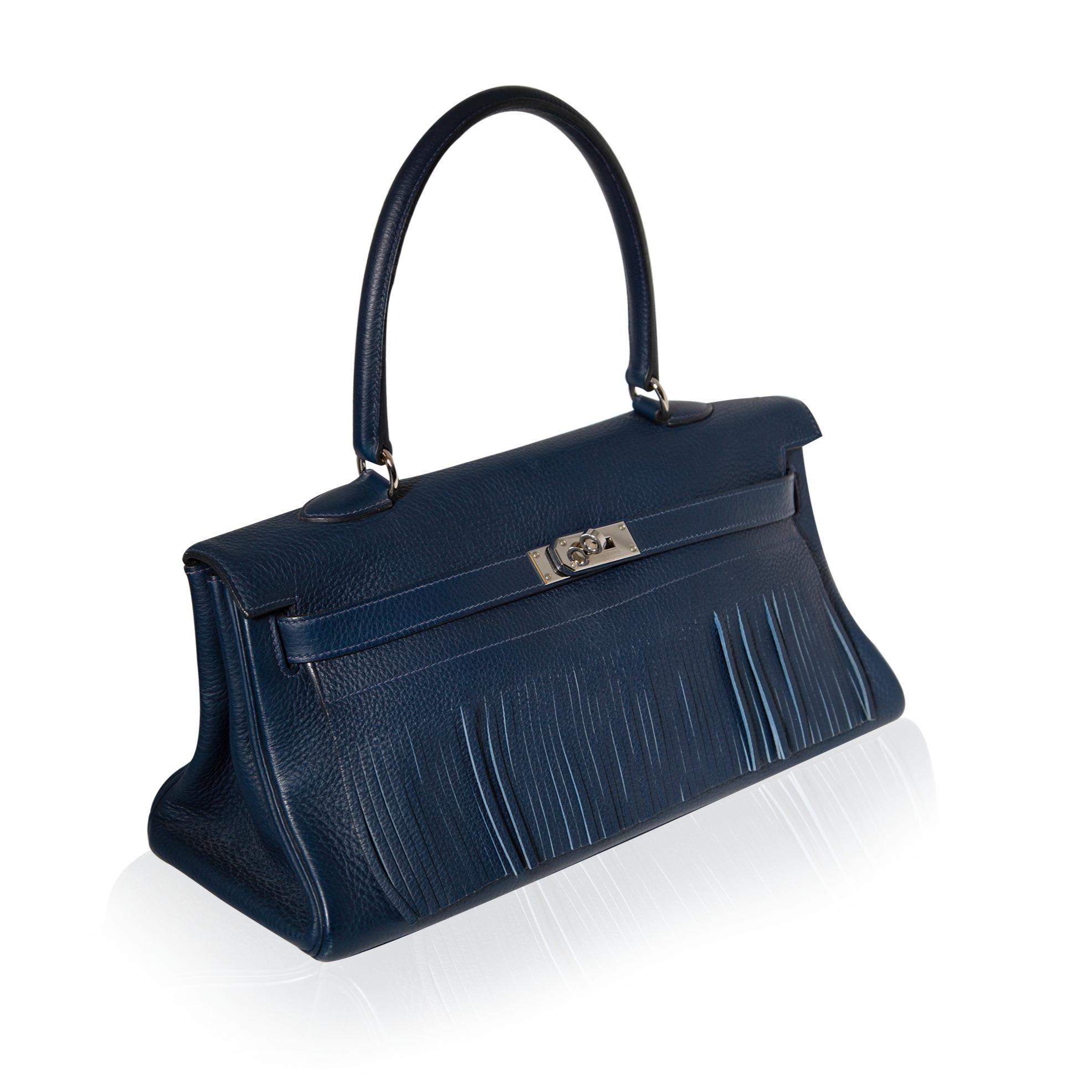 Black Hermès JPG Kelly Shoulder Bag With Fringe Limited Edition PHW