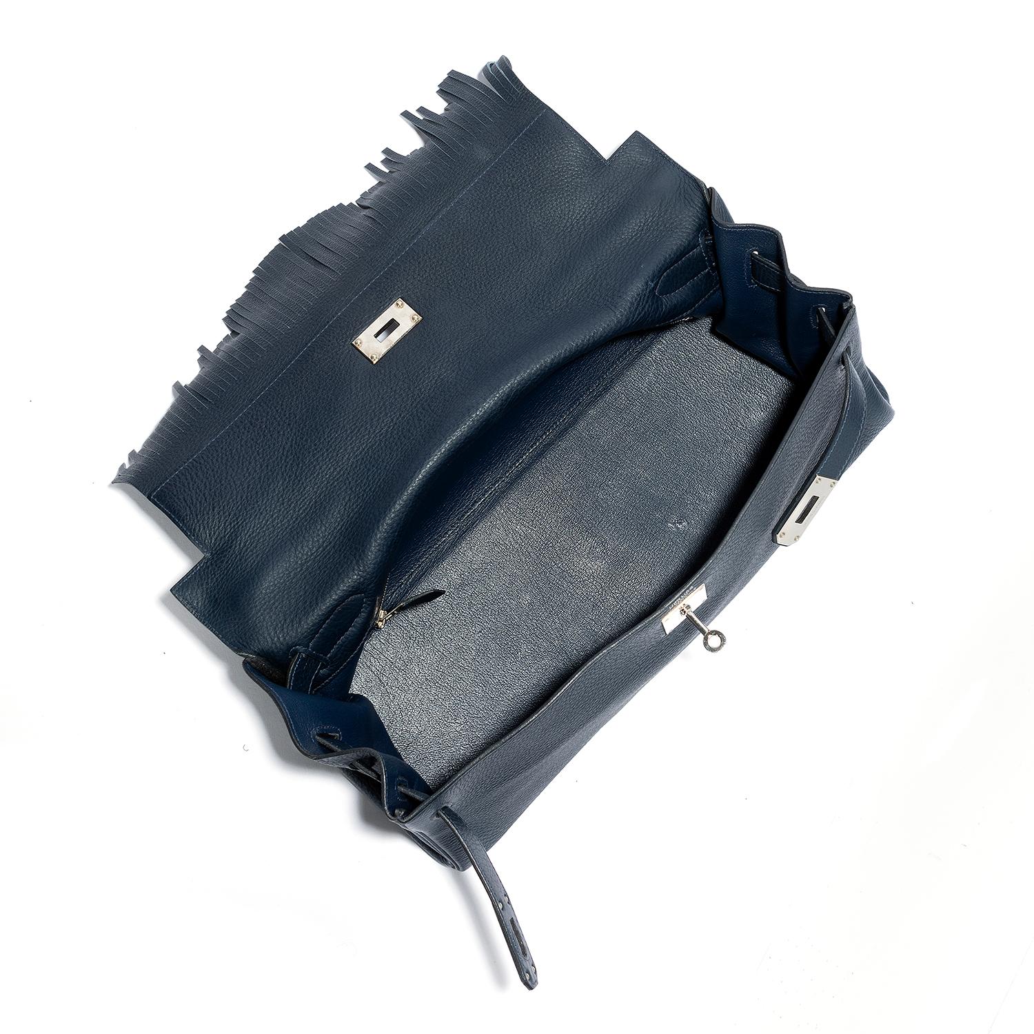 Women's or Men's Hermès JPG Kelly Shoulder Bag With Fringe Limited Edition PHW For Sale