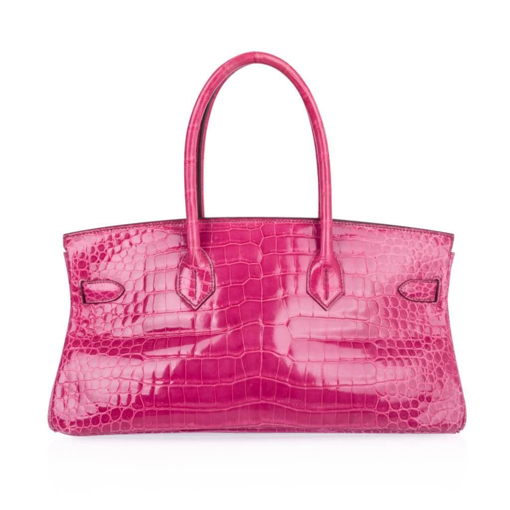 Women's Hermes JPG Shoulder Birkin 42 Bag Fuchsia Porosus Crocodile Bag Limited Edition