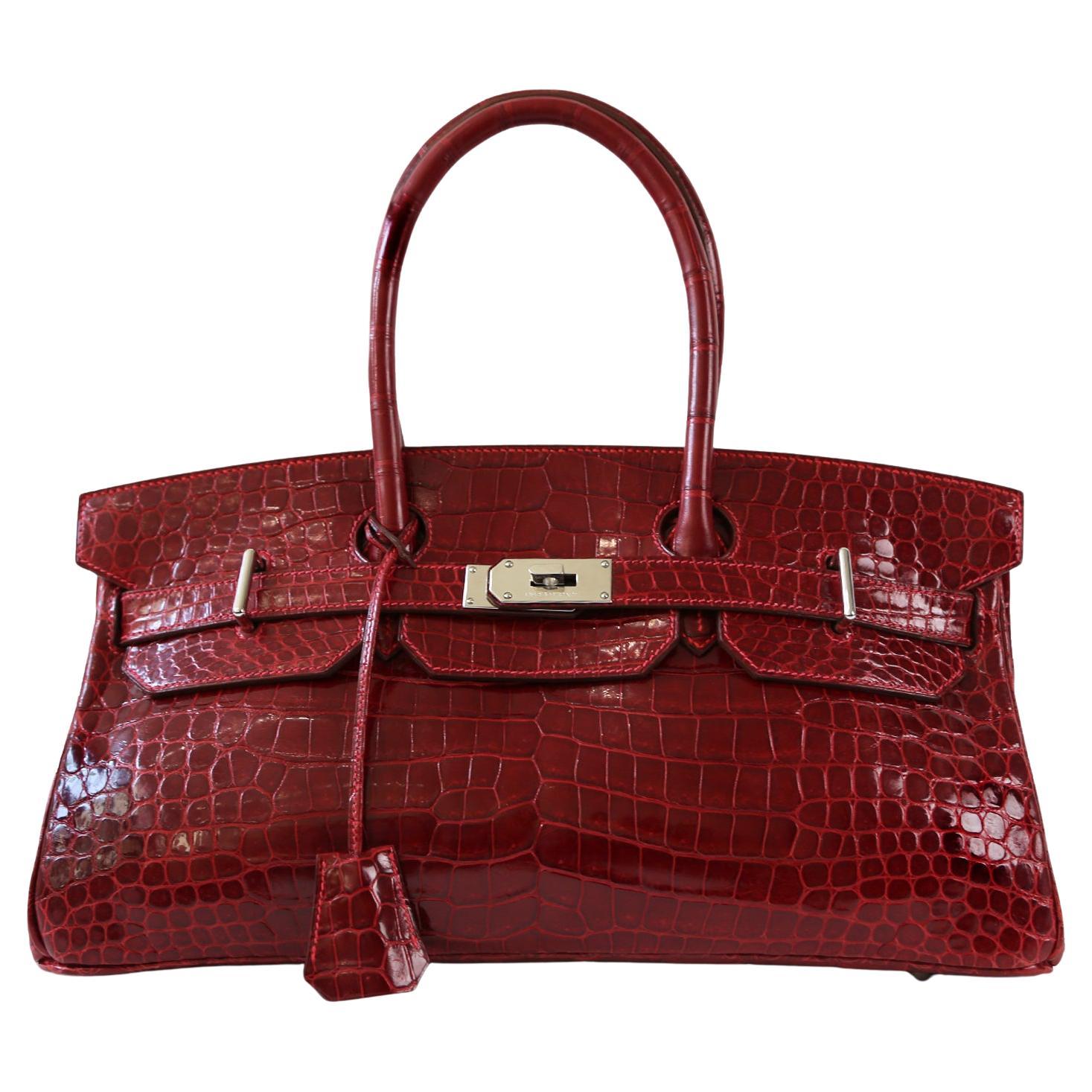 Hermès JPG Shoulder Birkin 42 Red PHW For Sale