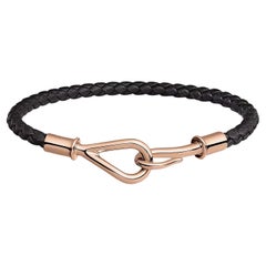 Hermes Jumbo bracelet Black Swift calfskin Size T1 14.5 cm