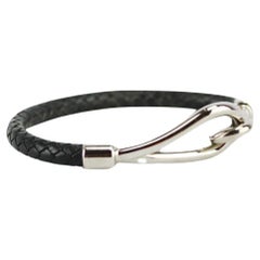 Hermès Jumbo H Braided Leather Bracelet