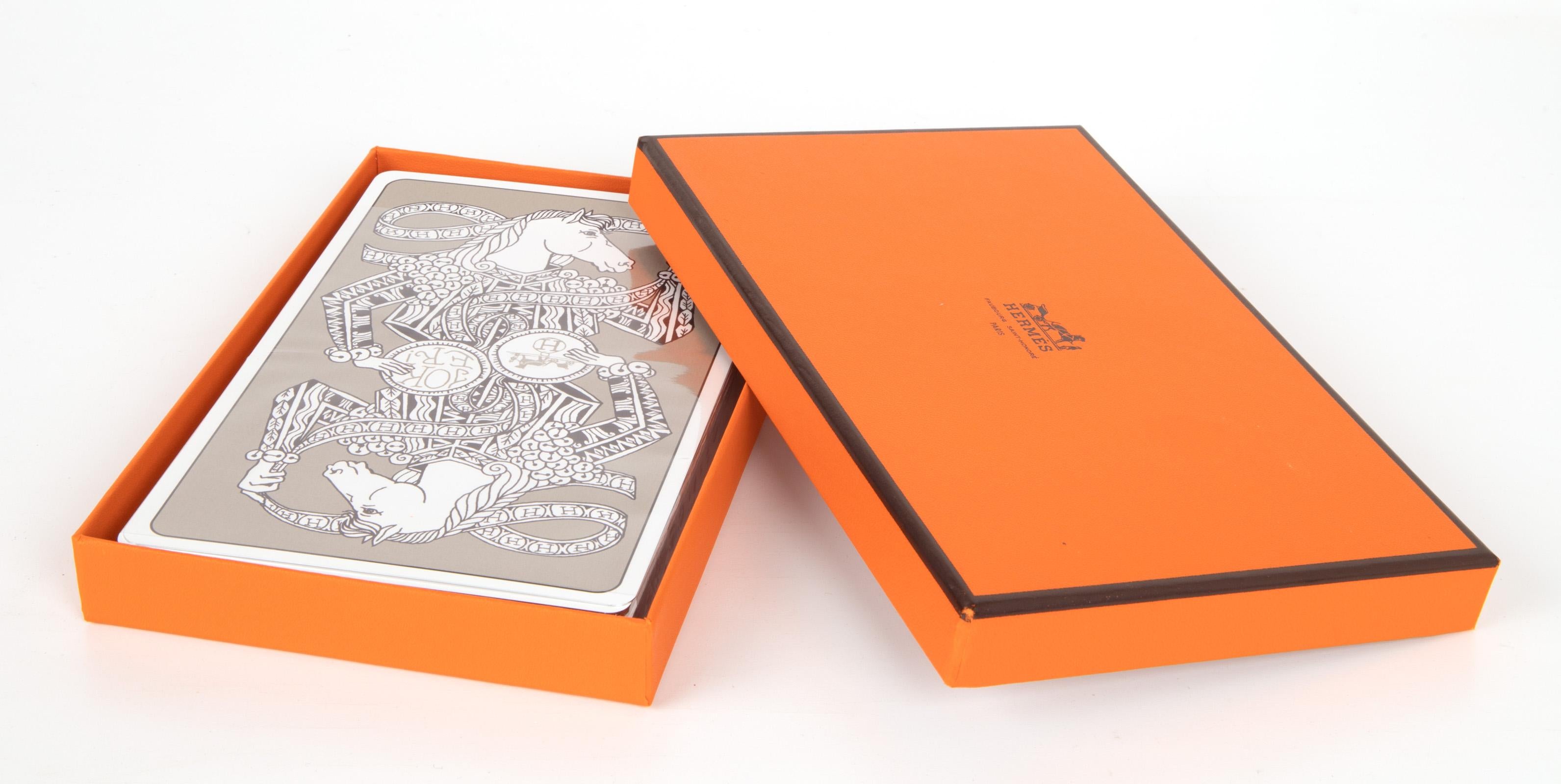 Hermes Jumbo Playing Cards Set Les 4 Mondes GM New w/Box For Sale 1