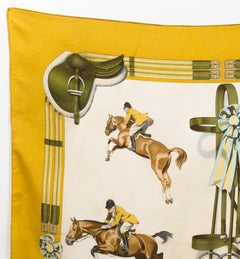 Hermes Jumping by Philippe Ledoux Silk Scarf