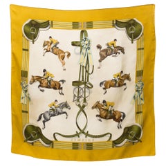 Retro Hermes Jumping by Philippe Ledoux Silk Scarf