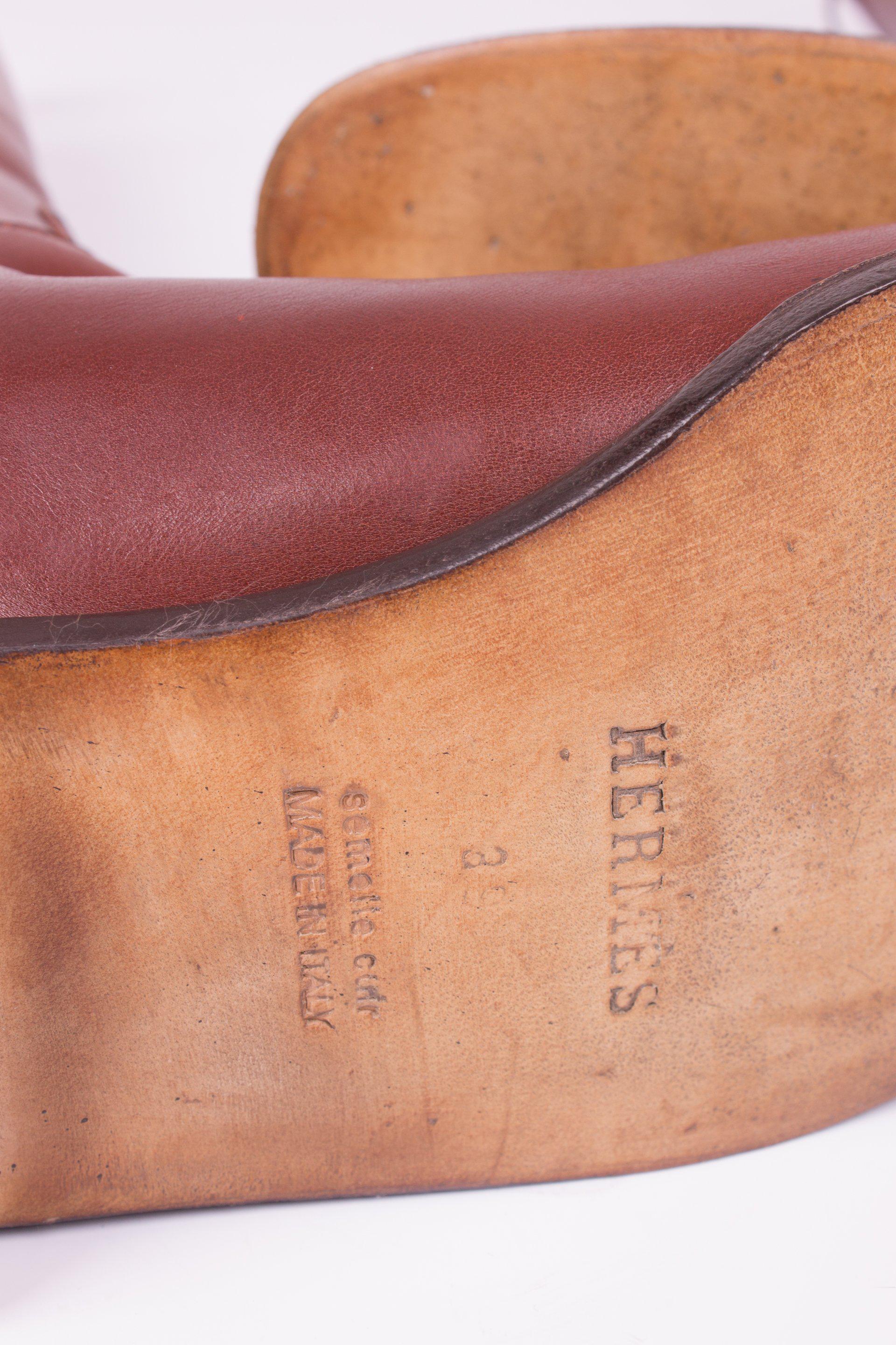 Brown Hermès Jumping Riding Equestrian Leather Boots - brown For Sale