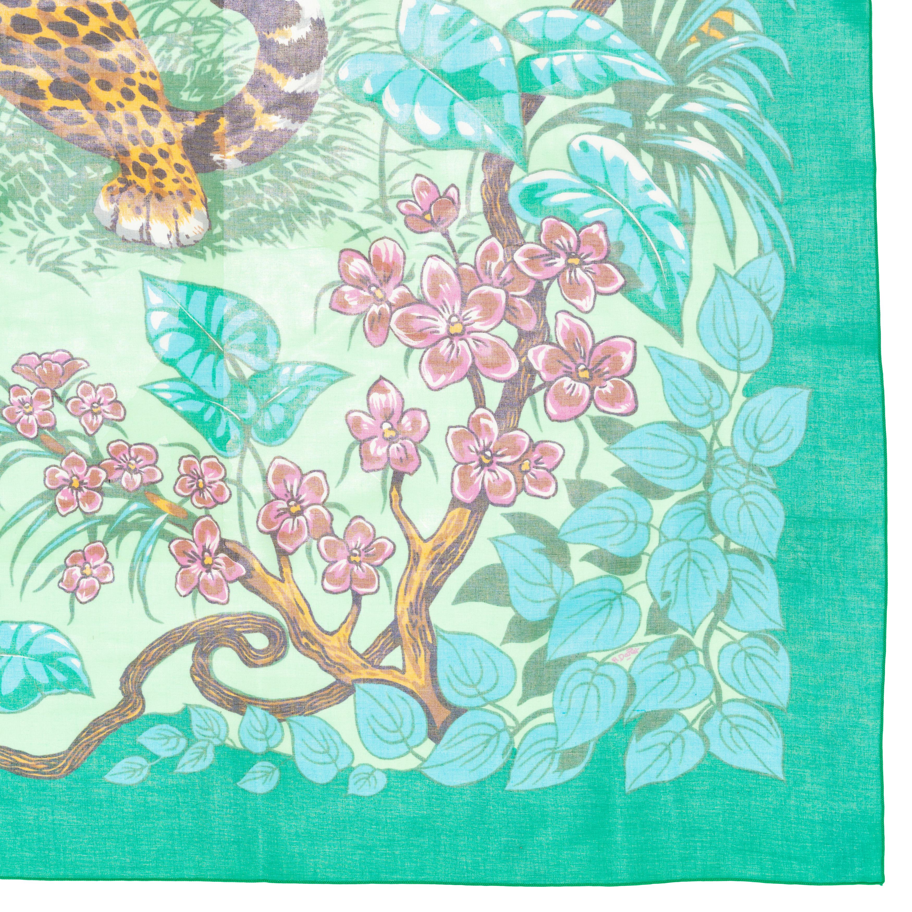 Hermes Jungle Love - Pareo - 100% Coton - Verde - Nuevo - ¡Raro Coleccionista! en venta 3