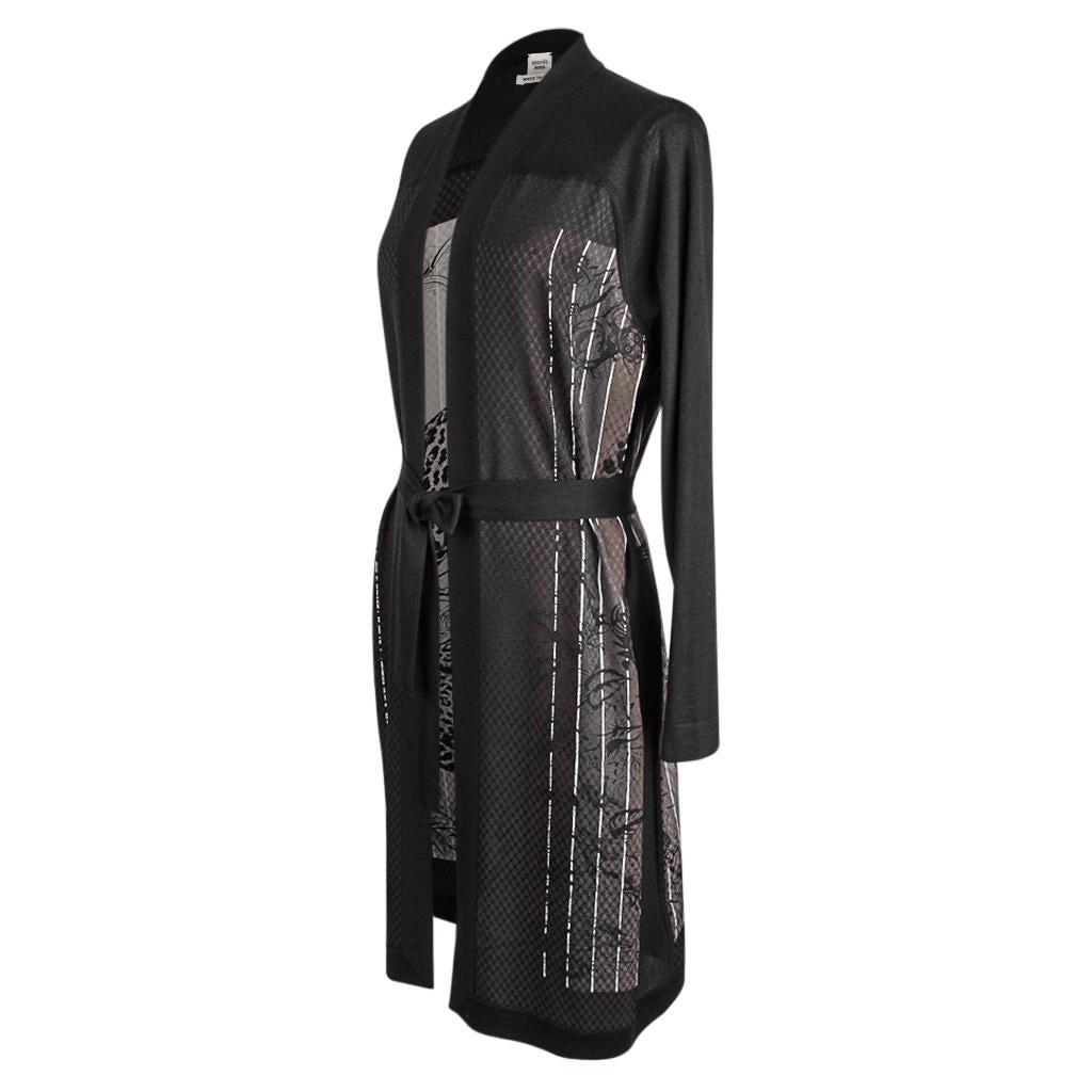 Black Hermes Jungle Love Rainbow Long Twillaine Cardigan Noir 42 / 8