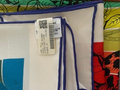 Hermes Jungle Love Rainbow Silk Scarf 90cm New Robert Dallet White 03