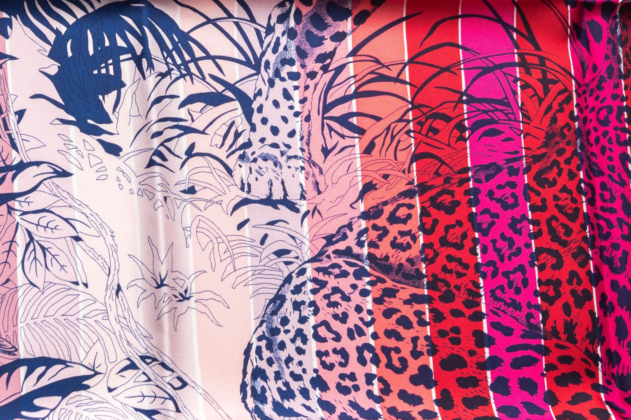 Beige Hermès Jungle Love Rainbow Silk Scarf For Sale