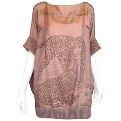 Hermes Jungle Love Silk Print Tunic Blouse