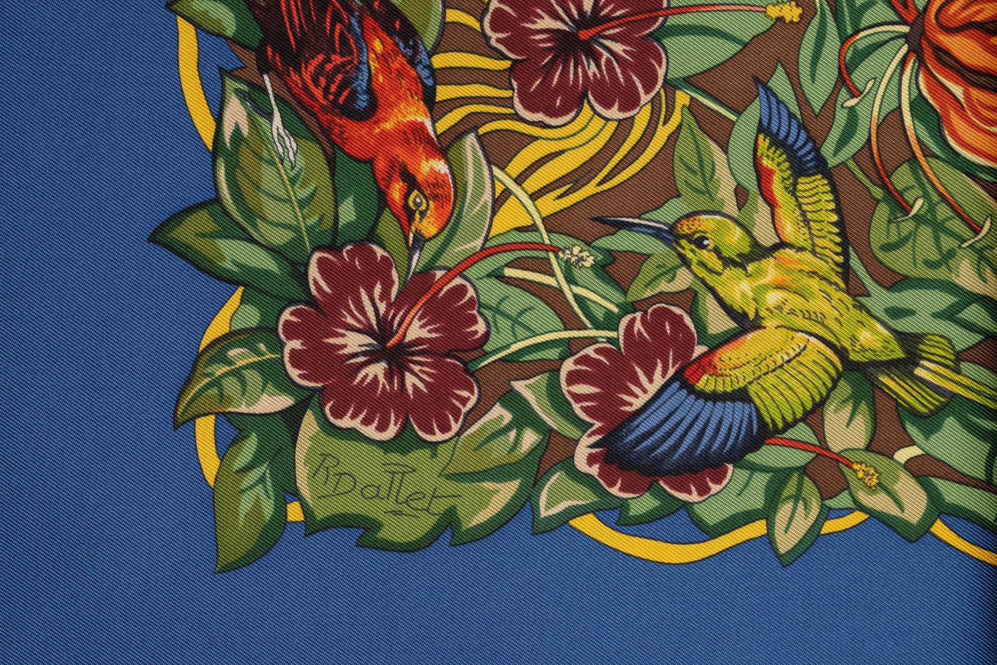 Black Hermès “Jungle Love“ Silk Scarf Dallet For Sale