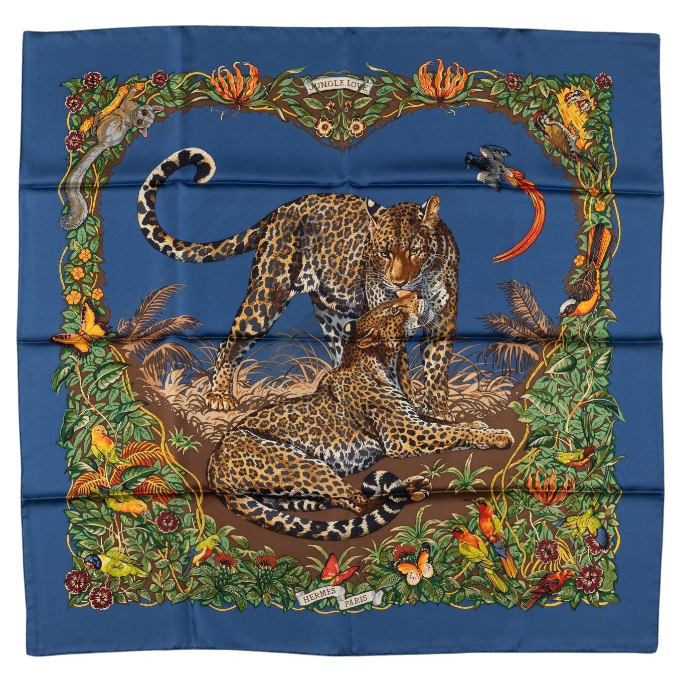 Hermès “Jungle Love“ Silk Scarf Dallet For Sale