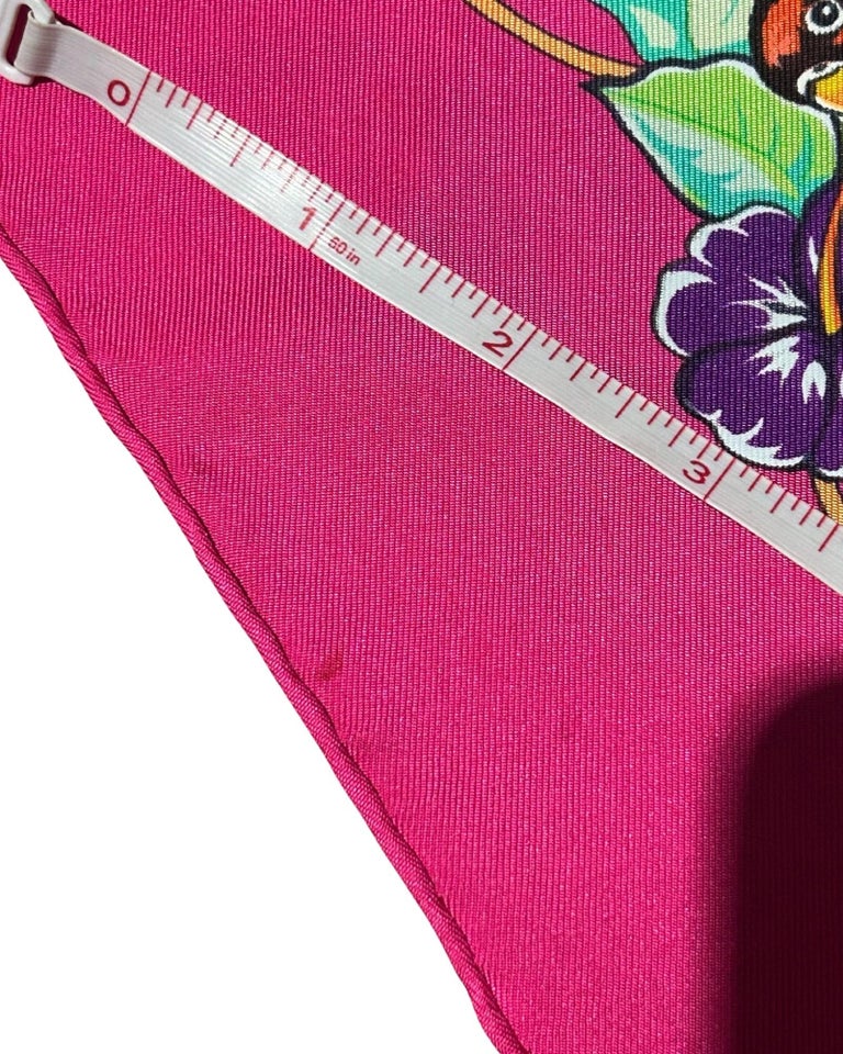 Châle Hermès Les Sangles Par J.Metz – Fuchsia, 140cm, Cachemire Et Soie, Occasion Très Bon état
