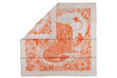 Hermès "Jungle Love" Silk Scarf White