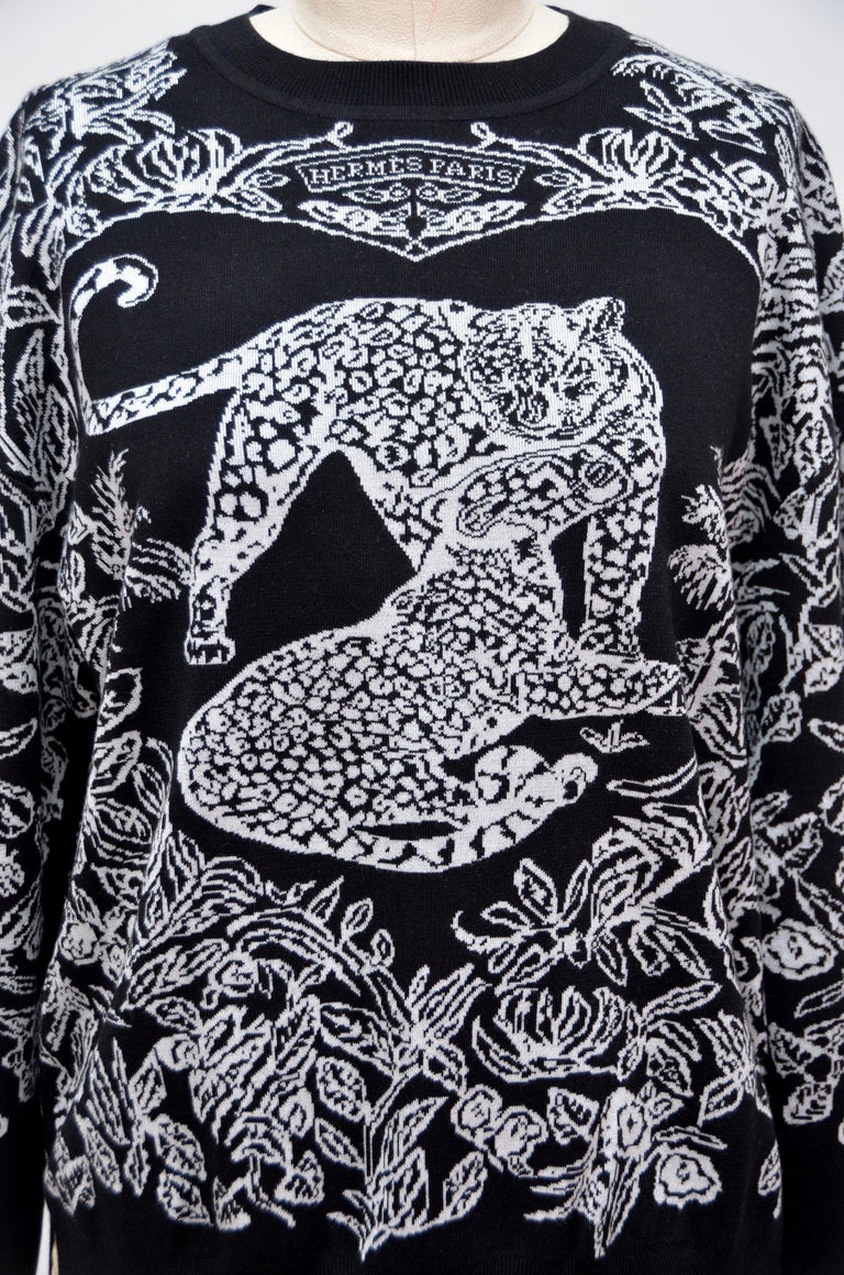 Hermes Jungle Love Sweater Black / White 40/6 New For Sale at