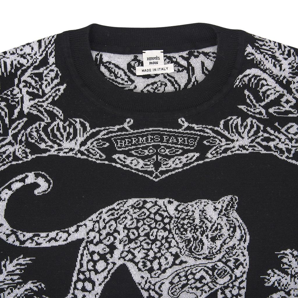 Women's Hermes Jungle Love Wide Sweater Black / White 40 / 6 New w/ Box