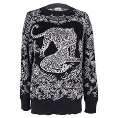 Hermes Jungle Love Wide Sweater Black / White 40 / 6 New w/ Box